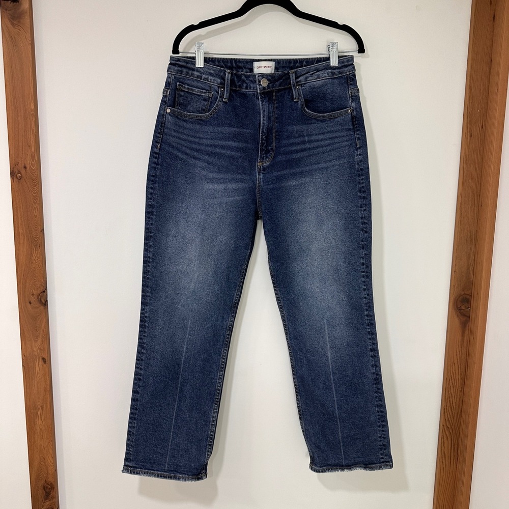 Driftwood Stella Straight Leg Jeans Womens 30 Blue Raw Hem Stretch | Classic